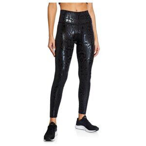 Terez Obsidian Snakeskin Foil Uplift Leggings, Size M